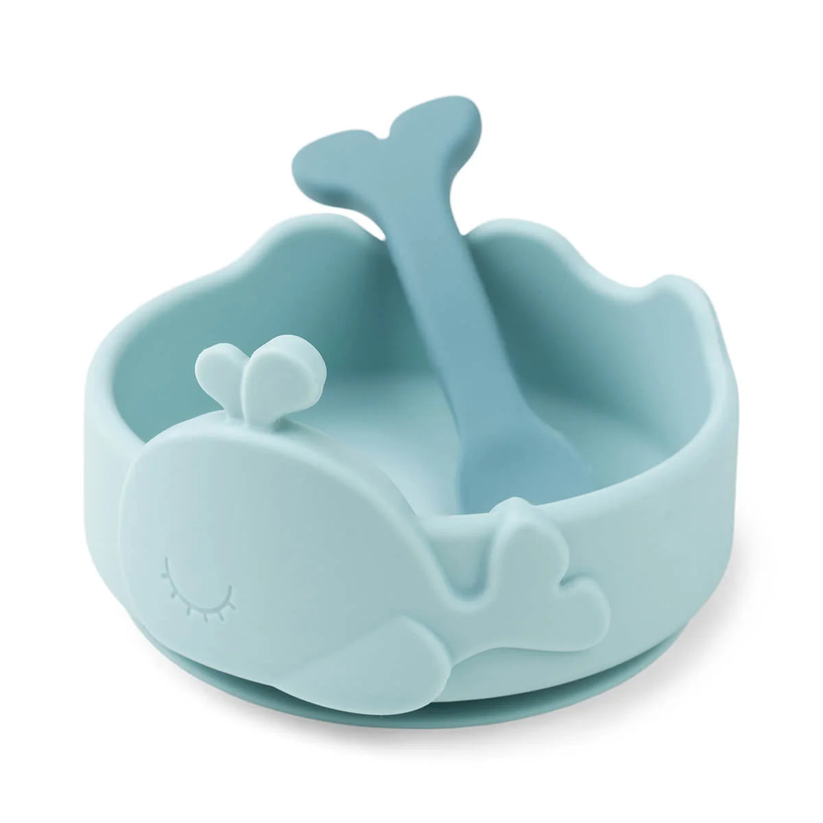 Silicone Stick&Stay bowl & baby spoon Wally