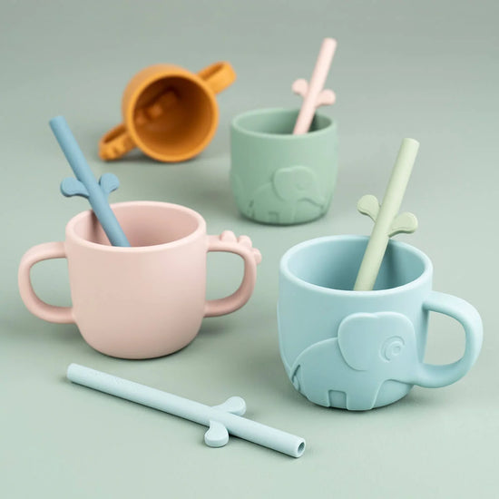 Peekaboo silicone straw 5-pack